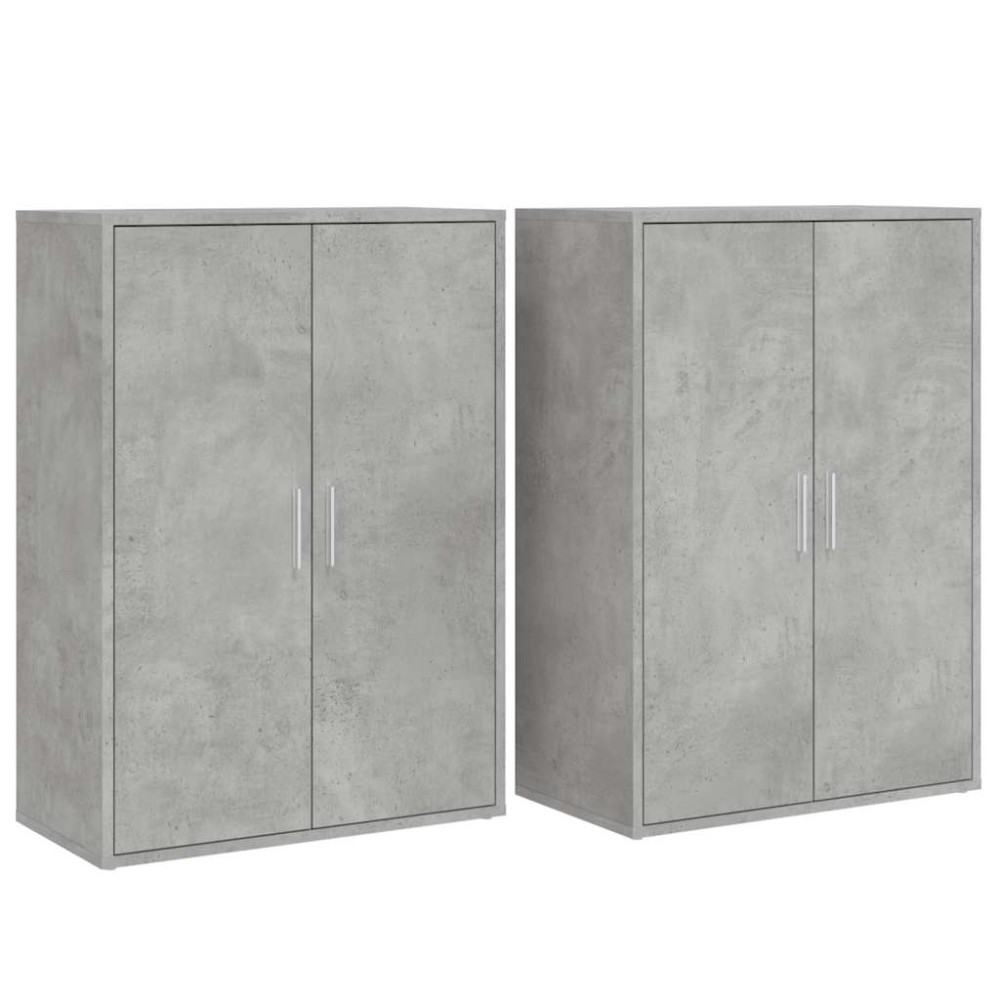vidaXL Βοηθητικά Ντουλάπια 2 τεμ. Γκρι Σκυρ. 60x31x84 εκ. Επεξ. Ξύλο