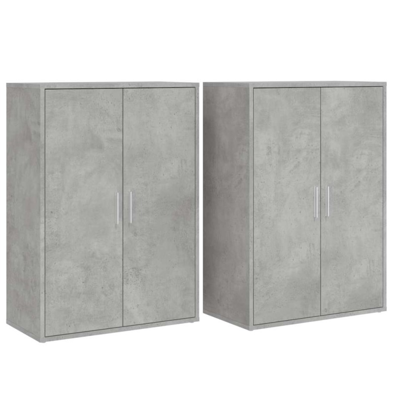 vidaXL Βοηθητικά Ντουλάπια 2 τεμ. Γκρι Σκυρ. 60x31x84 εκ. Επεξ. Ξύλο