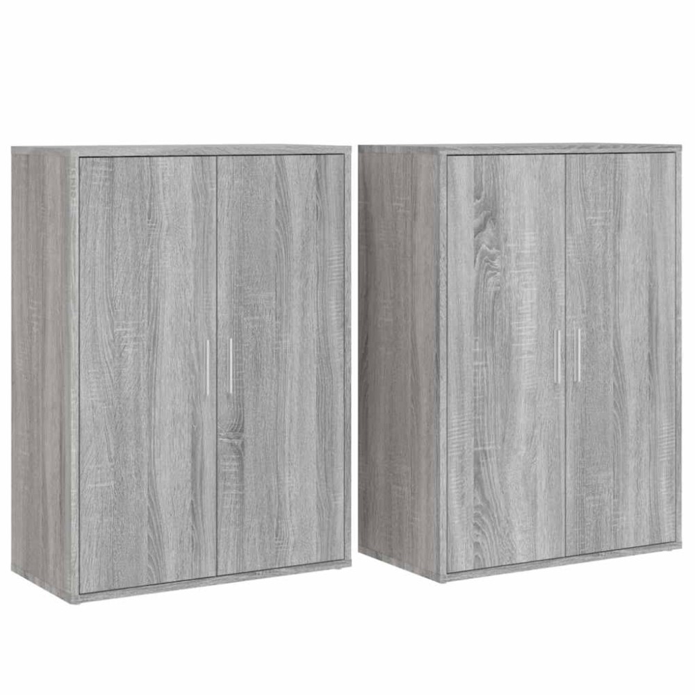 vidaXL Βοηθητικά Ντουλάπια 2 τεμ. Γκρι Sonoma 60x31x84 εκ. Επεξ. Ξύλο