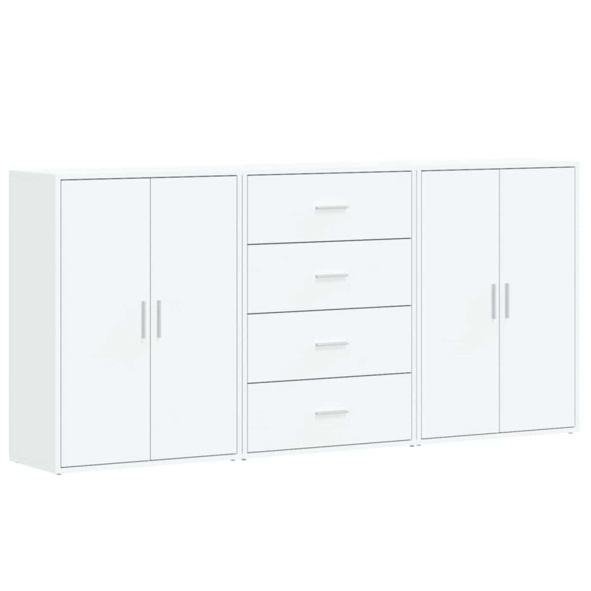vidaXL Βοηθητικά Ντουλάπια 3 τεμ. Λευκό 60x31x84 εκ. Επεξεργ. Ξύλο