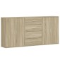 vidaXL Βοηθητικά Ντουλάπια 3 τεμ. Sonoma Δρυς 60x31x84 εκ. Επεξ. Ξύλο