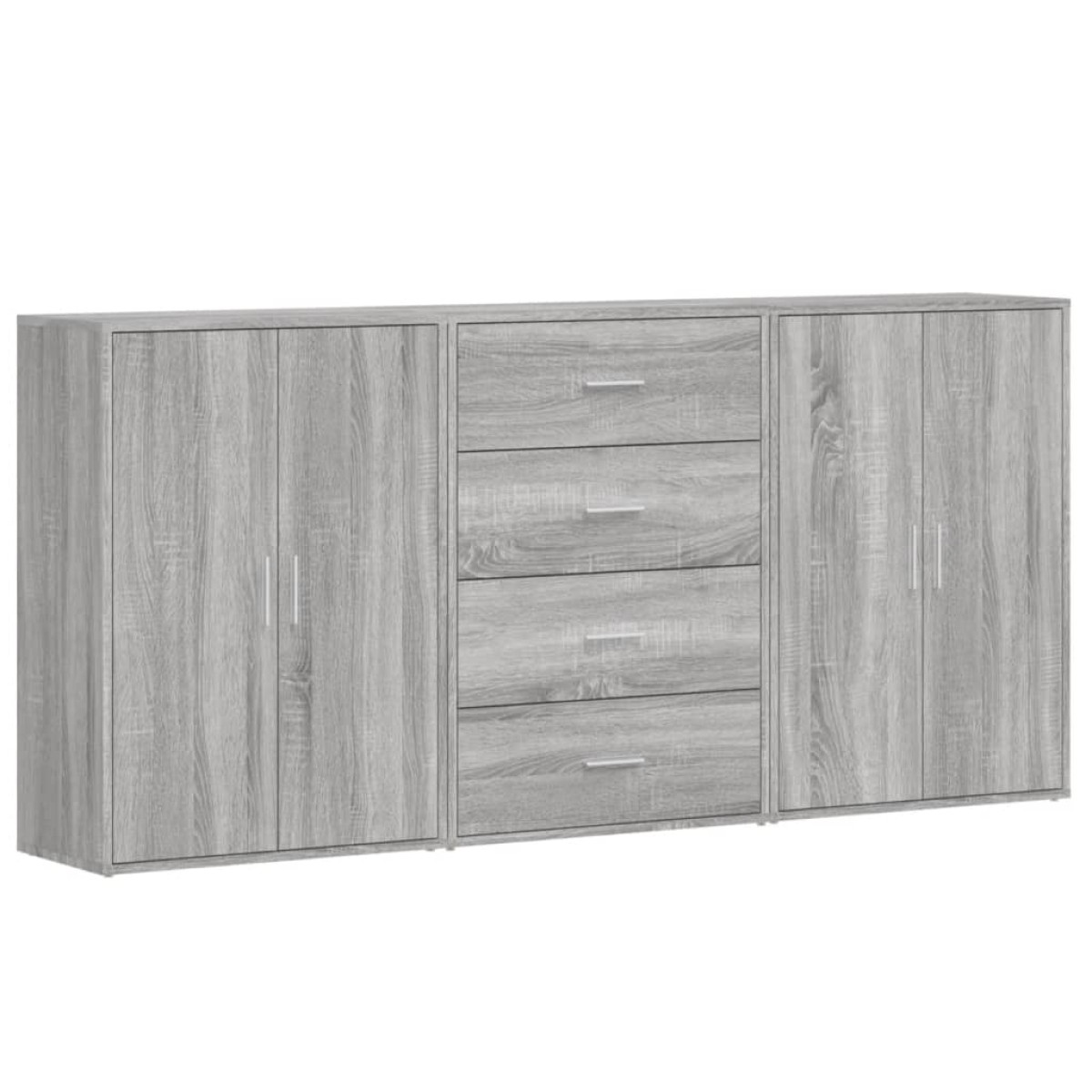 vidaXL Βοηθητικά Ντουλάπια 3 τεμ. Γκρι Sonoma 60x31x84 εκ. Επεξ. Ξύλο