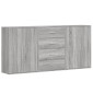 vidaXL Βοηθητικά Ντουλάπια 3 τεμ. Γκρι Sonoma 60x31x84 εκ. Επεξ. Ξύλο