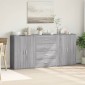 vidaXL Βοηθητικά Ντουλάπια 3 τεμ. Γκρι Sonoma 60x31x84 εκ. Επεξ. Ξύλο