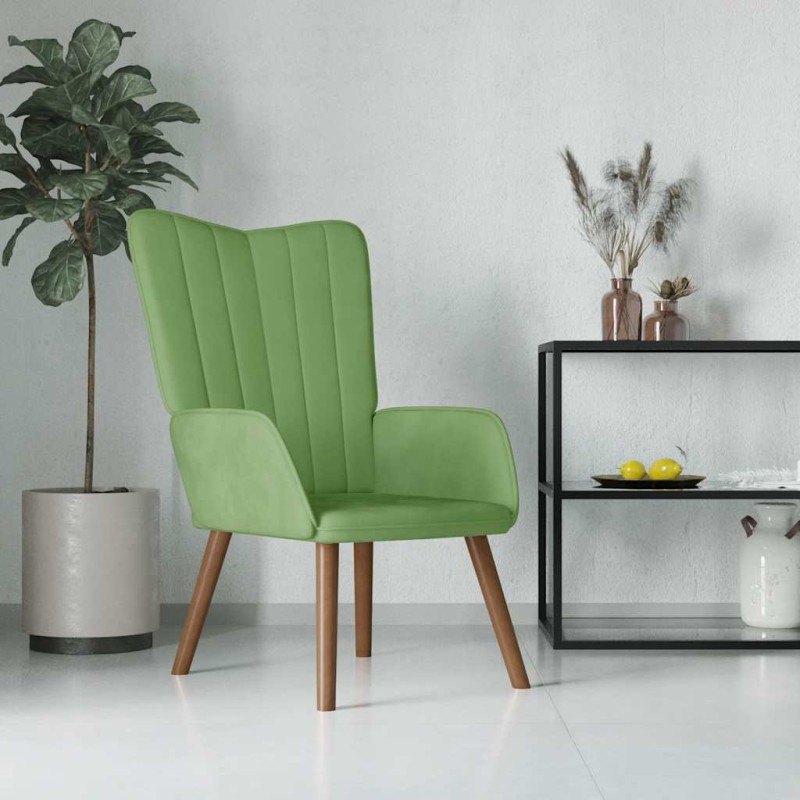 vidaXL Πολυθρόνα Relax Ανοιχτό Πράσινο Βελούδινη