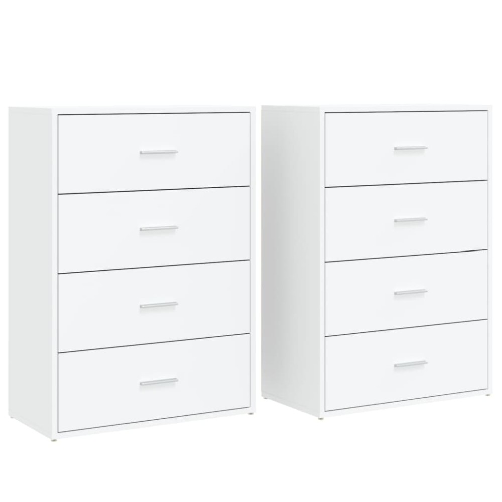 vidaXL Βοηθητικά Ντουλάπια 2 τεμ. Λευκό 60x31x84 εκ. Επεξεργ. Ξύλο