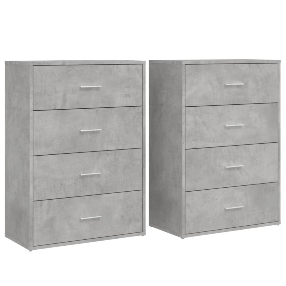 vidaXL Βοηθητικά Ντουλάπια 2 τεμ. Γκρι Σκυρ. 60x31x84 εκ. Επεξ. Ξύλο