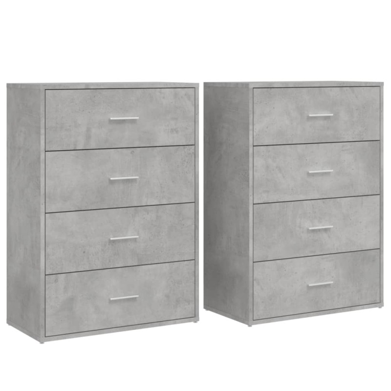 vidaXL Βοηθητικά Ντουλάπια 2 τεμ. Γκρι Σκυρ. 60x31x84 εκ. Επεξ. Ξύλο