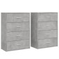 vidaXL Βοηθητικά Ντουλάπια 2 τεμ. Γκρι Σκυρ. 60x31x84 εκ. Επεξ. Ξύλο