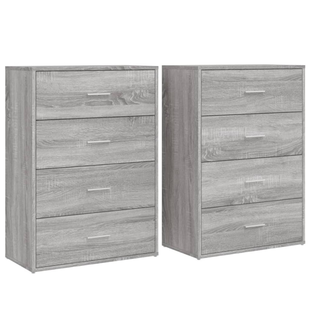 vidaXL Βοηθητικά Ντουλάπια 2 τεμ. Γκρι Sonoma 60x31x84 εκ. Επεξ. Ξύλο