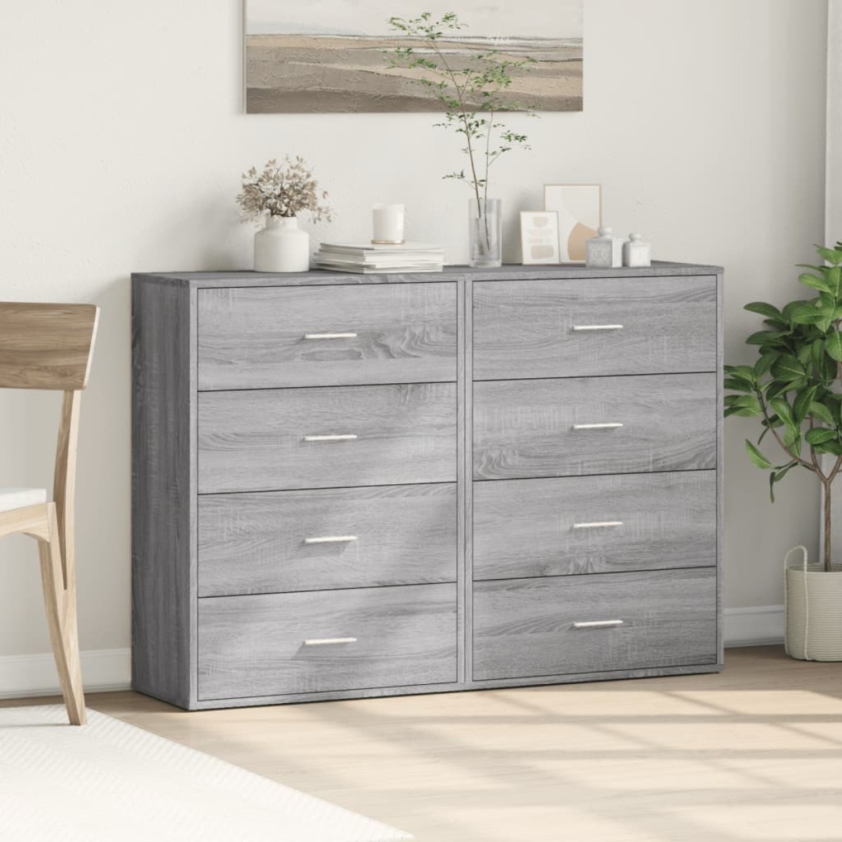 vidaXL Βοηθητικά Ντουλάπια 2 τεμ. Γκρι Sonoma 60x31x84 εκ. Επεξ. Ξύλο