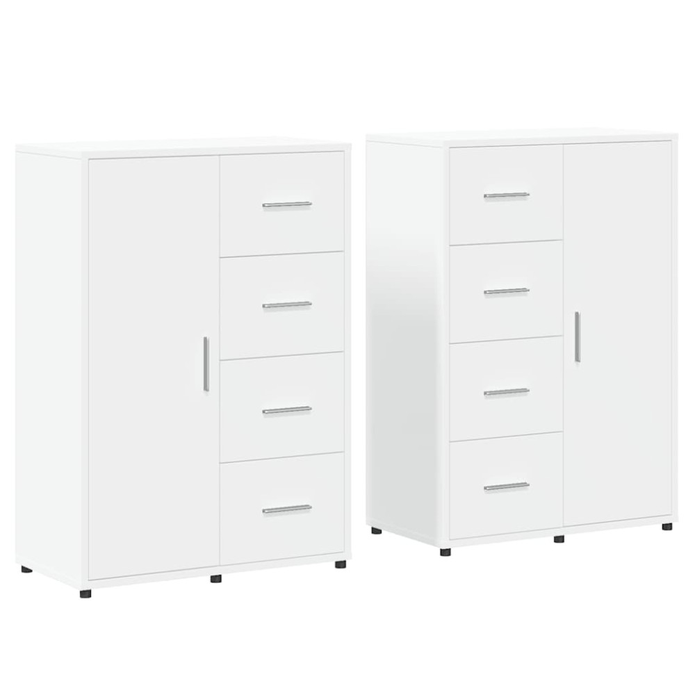 vidaXL Βοηθητικά Ντουλάπια 2 τεμ. Λευκό 60x31x84 εκ. Επεξεργ. Ξύλο