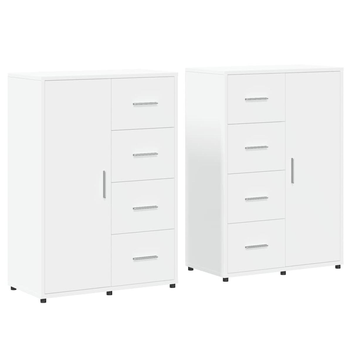 vidaXL Βοηθητικά Ντουλάπια 2 τεμ. Λευκό 60x31x84 εκ. Επεξεργ. Ξύλο