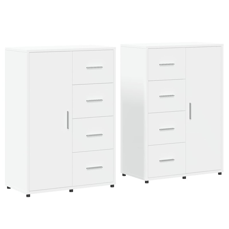 vidaXL Βοηθητικά Ντουλάπια 2 τεμ. Λευκό 60x31x84 εκ. Επεξεργ. Ξύλο