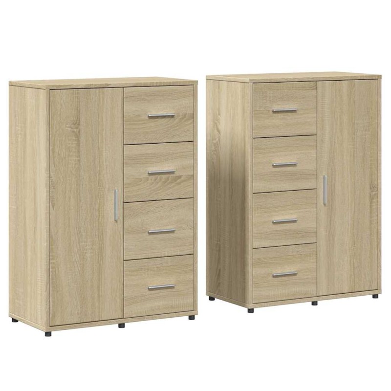 vidaXL Βοηθητικά Ντουλάπια 2 τεμ. Sonoma Δρυς 60x31x84 εκ. Επεξ. Ξύλο