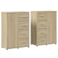 vidaXL Βοηθητικά Ντουλάπια 2 τεμ. Sonoma Δρυς 60x31x84 εκ. Επεξ. Ξύλο