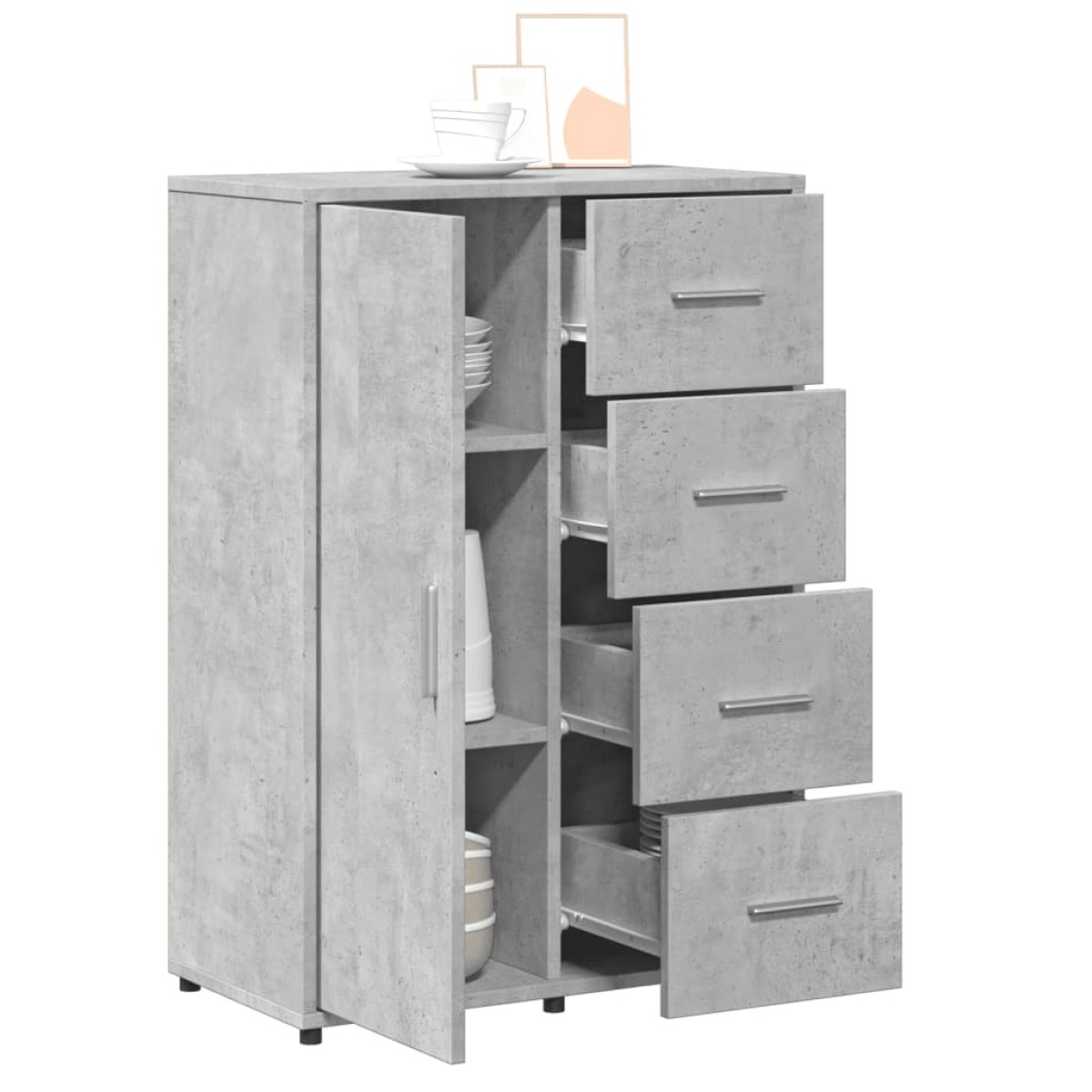 vidaXL Βοηθητικά Ντουλάπια 2 τεμ. Γκρι Σκυρ. 60x31x84 εκ. Επεξ. Ξύλο