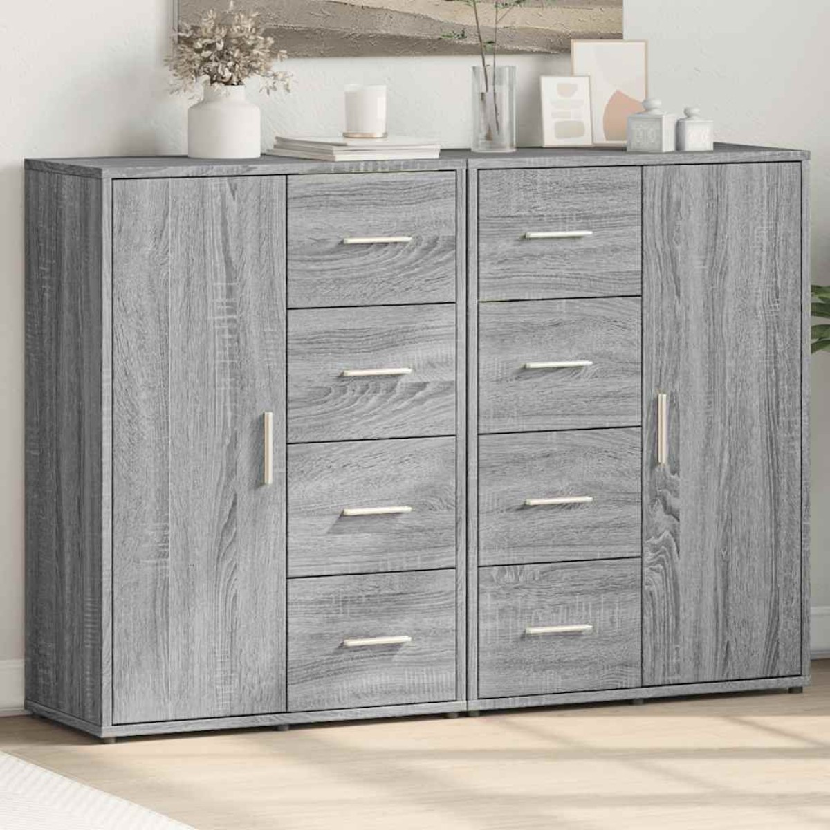 vidaXL Βοηθητικά Ντουλάπια 2 τεμ. Γκρι Sonoma 60x31x84 εκ. Επεξ. Ξύλο