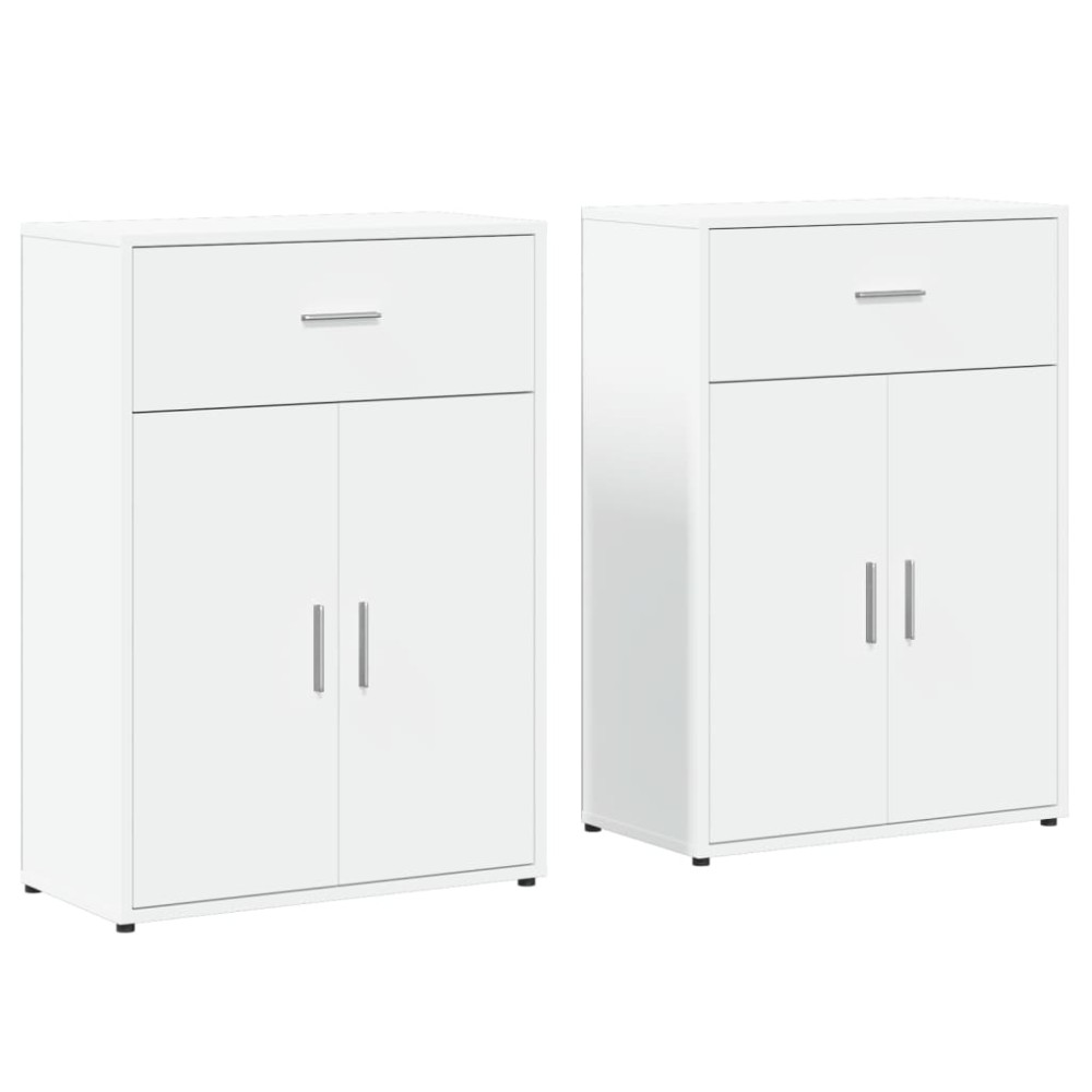 vidaXL Βοηθητικά Ντουλάπια 2 τεμ. Λευκό 60x30x84 εκ. Επεξεργ. Ξύλο