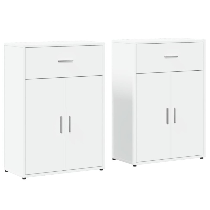 vidaXL Βοηθητικά Ντουλάπια 2 τεμ. Λευκό 60x30x84 εκ. Επεξεργ. Ξύλο