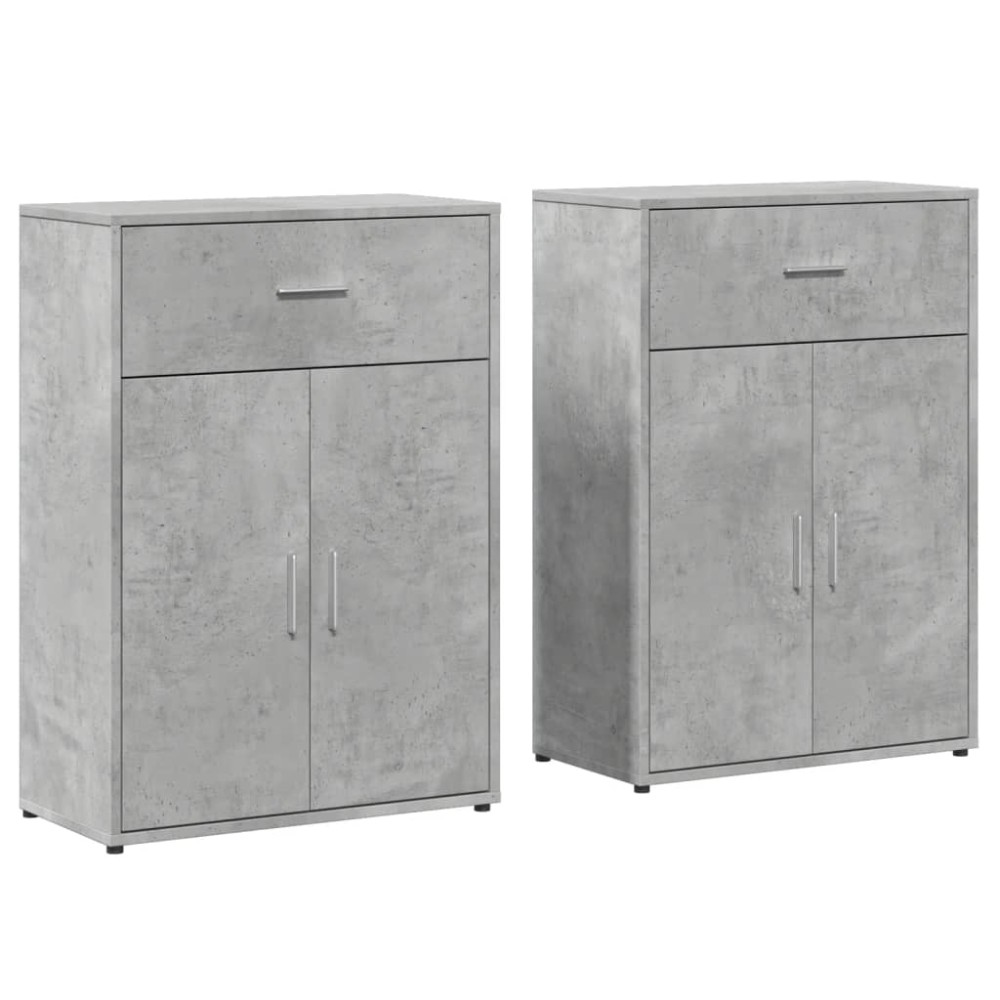 vidaXL Βοηθητικά Ντουλάπια 2 τεμ. Γκρι Σκυρ. 60x30x84 εκ. Επεξ. Ξύλο