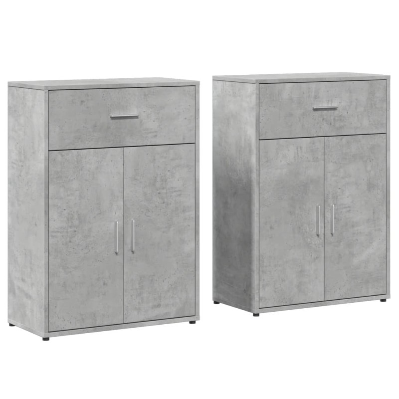 vidaXL Βοηθητικά Ντουλάπια 2 τεμ. Γκρι Σκυρ. 60x30x84 εκ. Επεξ. Ξύλο