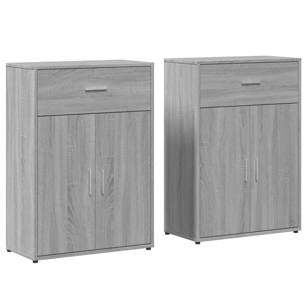 vidaXL Βοηθητικά Ντουλάπια 2 τεμ. Γκρι Sonoma 60x30x84 εκ. Επεξ. Ξύλο