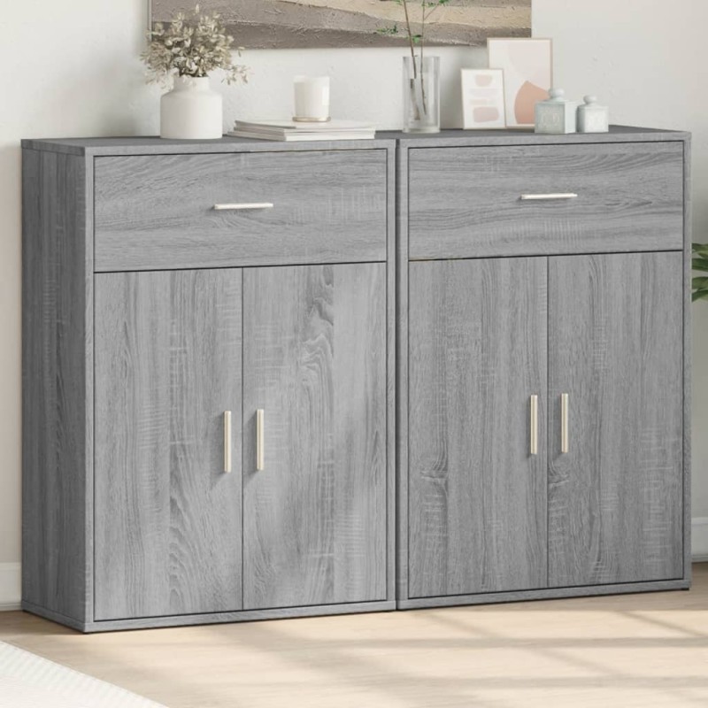vidaXL Βοηθητικά Ντουλάπια 2 τεμ. Γκρι Sonoma 60x30x84 εκ. Επεξ. Ξύλο