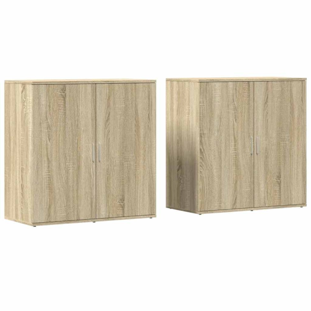vidaXL Βοηθητικά Ντουλάπια 2 Τεμ. Sonoma Δρυς 79x38x80εκ. Επεξ. Ξύλο