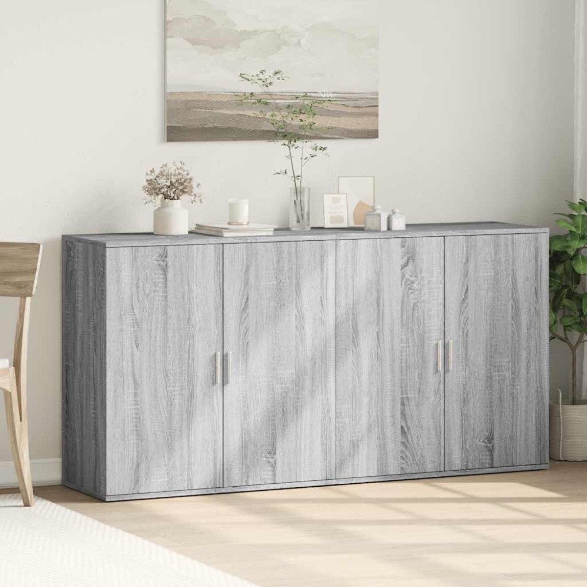 vidaXL Ντουλάπια 2Τεμ. Γκρι Sonoma 79x38x80 εκ. από Επεξεργασμένο Ξύλο