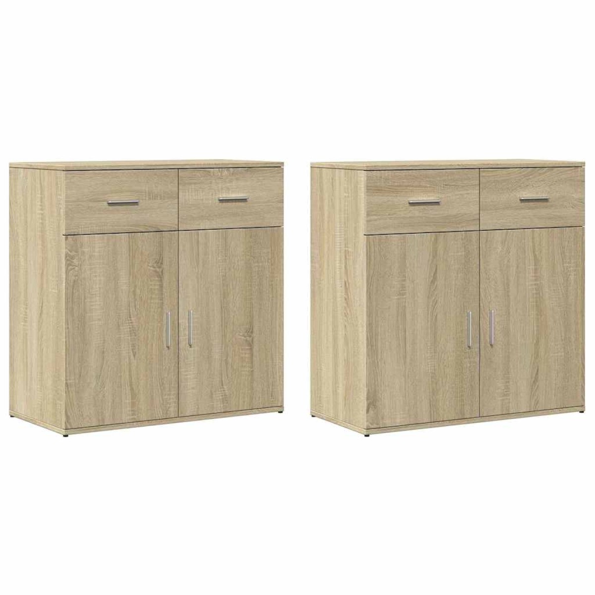 vidaXL Βοηθητικά Ντουλάπια 2 Τεμ. Sonoma Δρυς 79x38x80εκ. Επεξ. Ξύλο