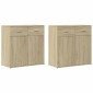 vidaXL Βοηθητικά Ντουλάπια 2 Τεμ. Sonoma Δρυς 79x38x80εκ. Επεξ. Ξύλο