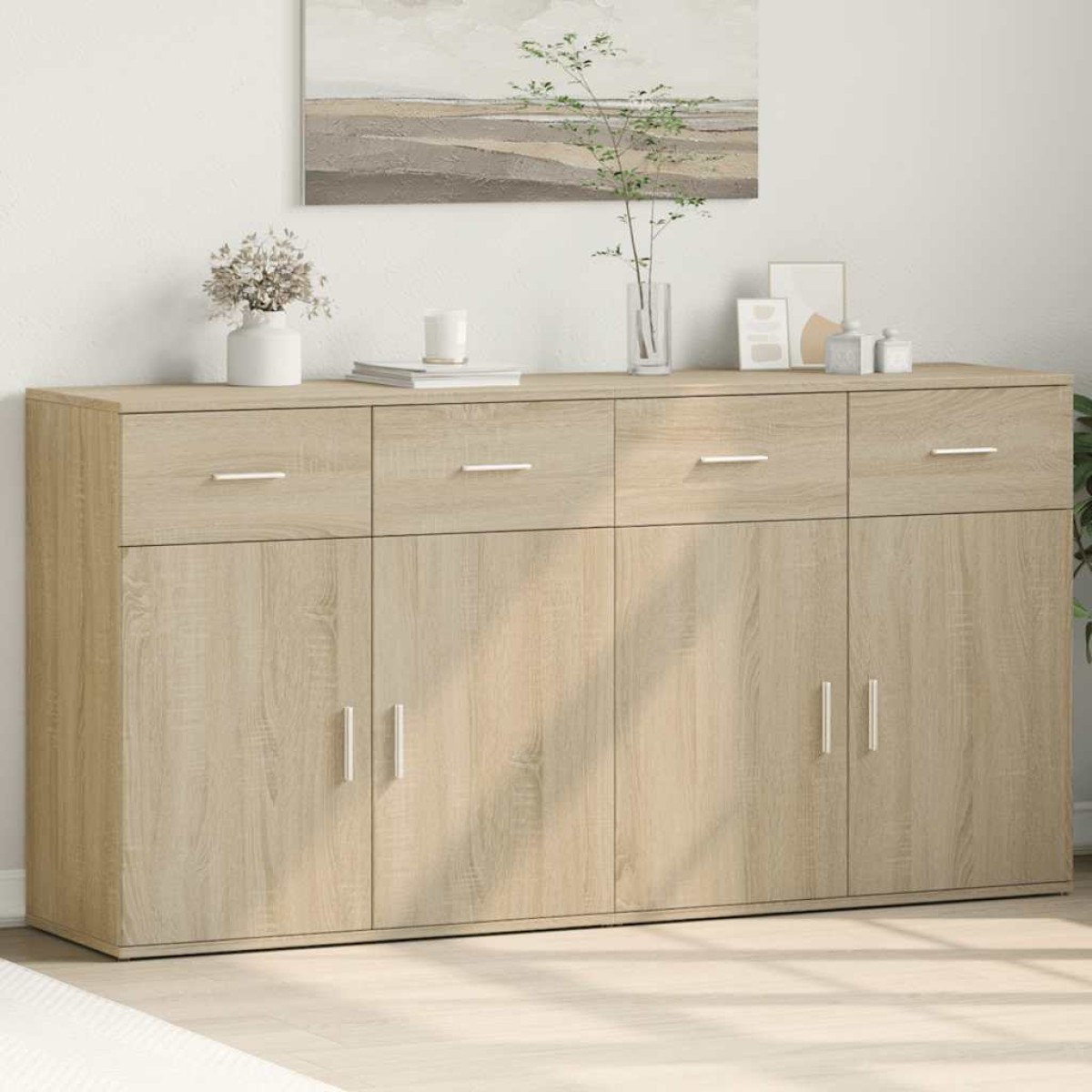 vidaXL Βοηθητικά Ντουλάπια 2 Τεμ. Sonoma Δρυς 79x38x80εκ. Επεξ. Ξύλο