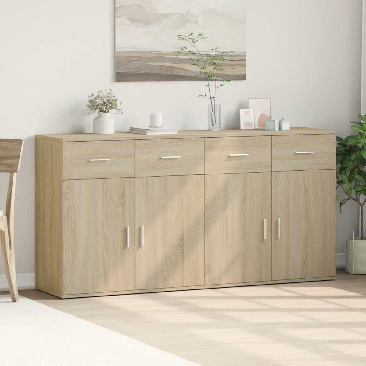vidaXL Βοηθητικά Ντουλάπια 2 Τεμ. Sonoma Δρυς 79x38x80εκ. Επεξ. Ξύλο