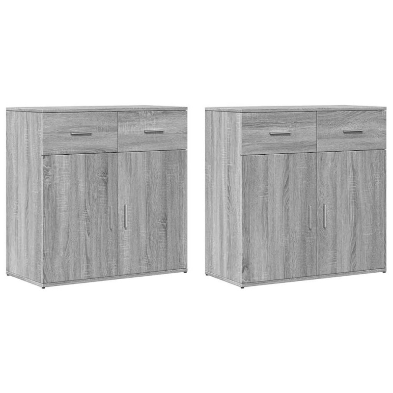 vidaXL Βοηθητικά Ντουλάπια 2 Τεμ. Γκρι Sonoma 79x38x80 εκ. Επεξ. Ξύλο