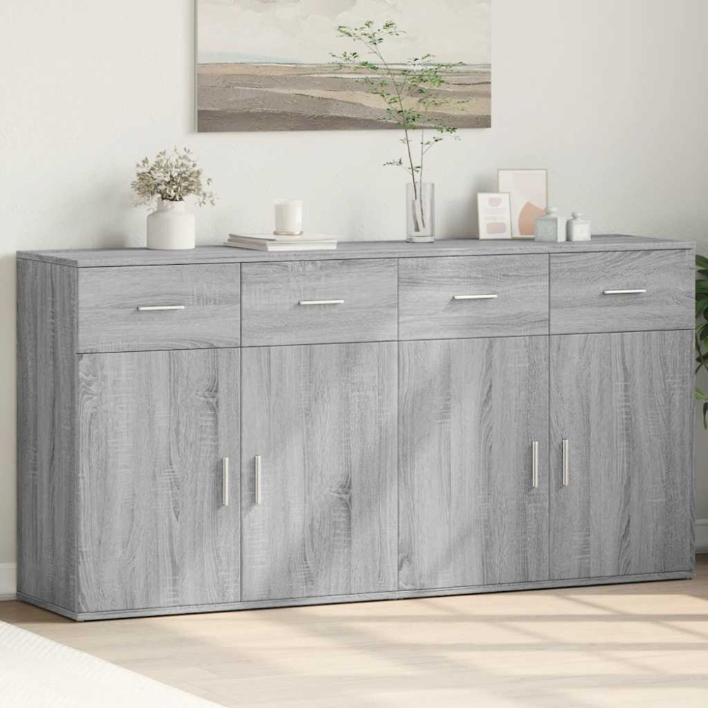 vidaXL Βοηθητικά Ντουλάπια 2 Τεμ. Γκρι Sonoma 79x38x80 εκ. Επεξ. Ξύλο