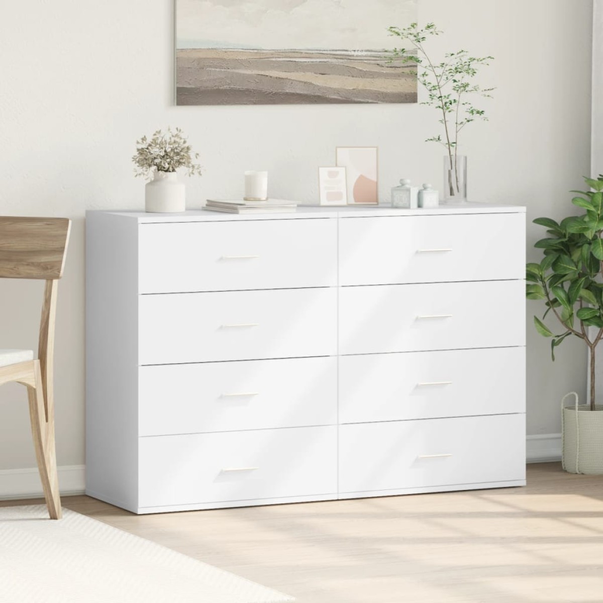 vidaXL Βοηθητικά Ντουλάπια 2 τεμ. Λευκή 60 x 39 x 80 εκ. Επεξεργ. Ξύλο