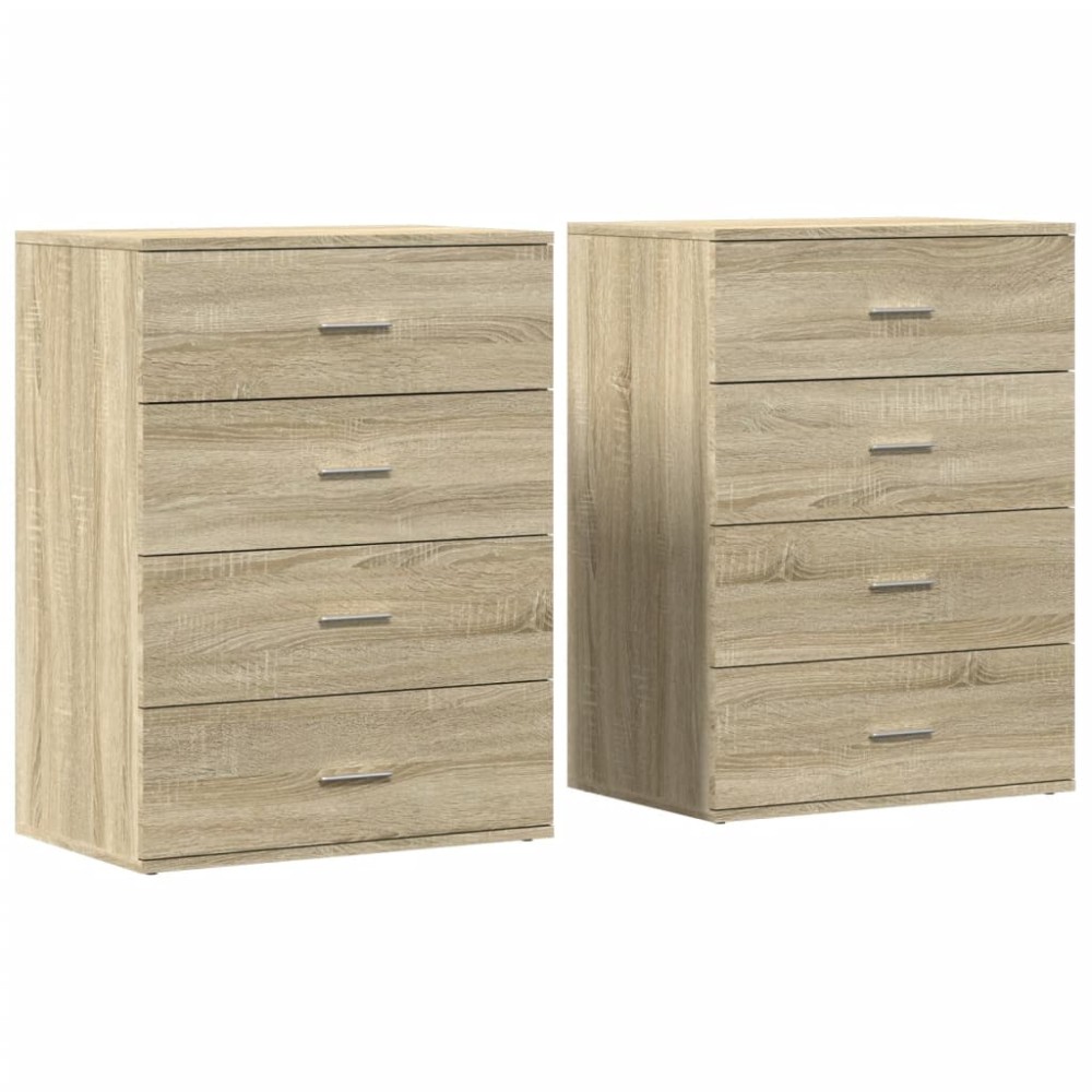 vidaXL Βοηθητικά Ντουλάπια 2τεμ. Sonoma Δρυς 60x39x80εκ. Επεξεργ. Ξύλο