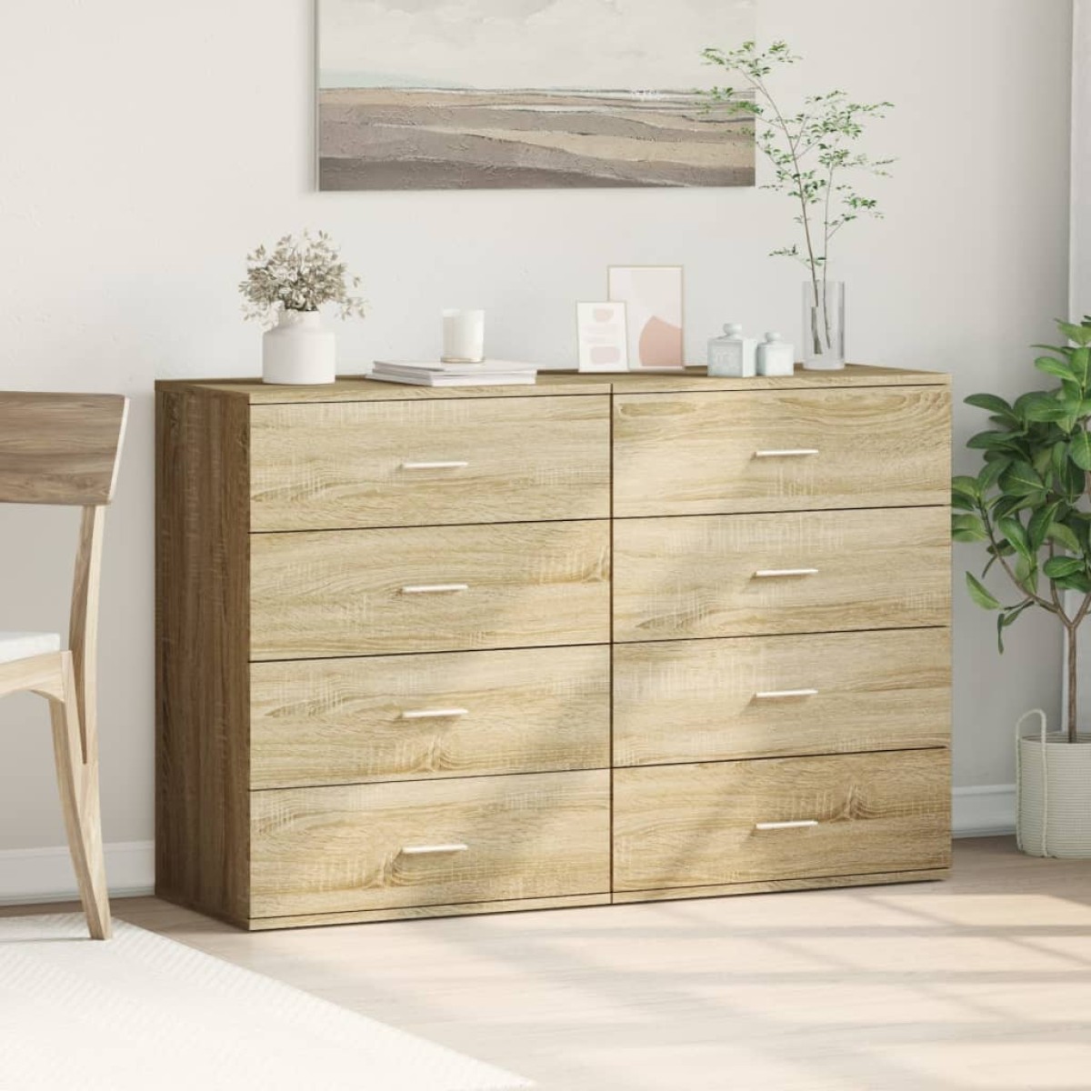 vidaXL Βοηθητικά Ντουλάπια 2τεμ. Sonoma Δρυς 60x39x80εκ. Επεξεργ. Ξύλο