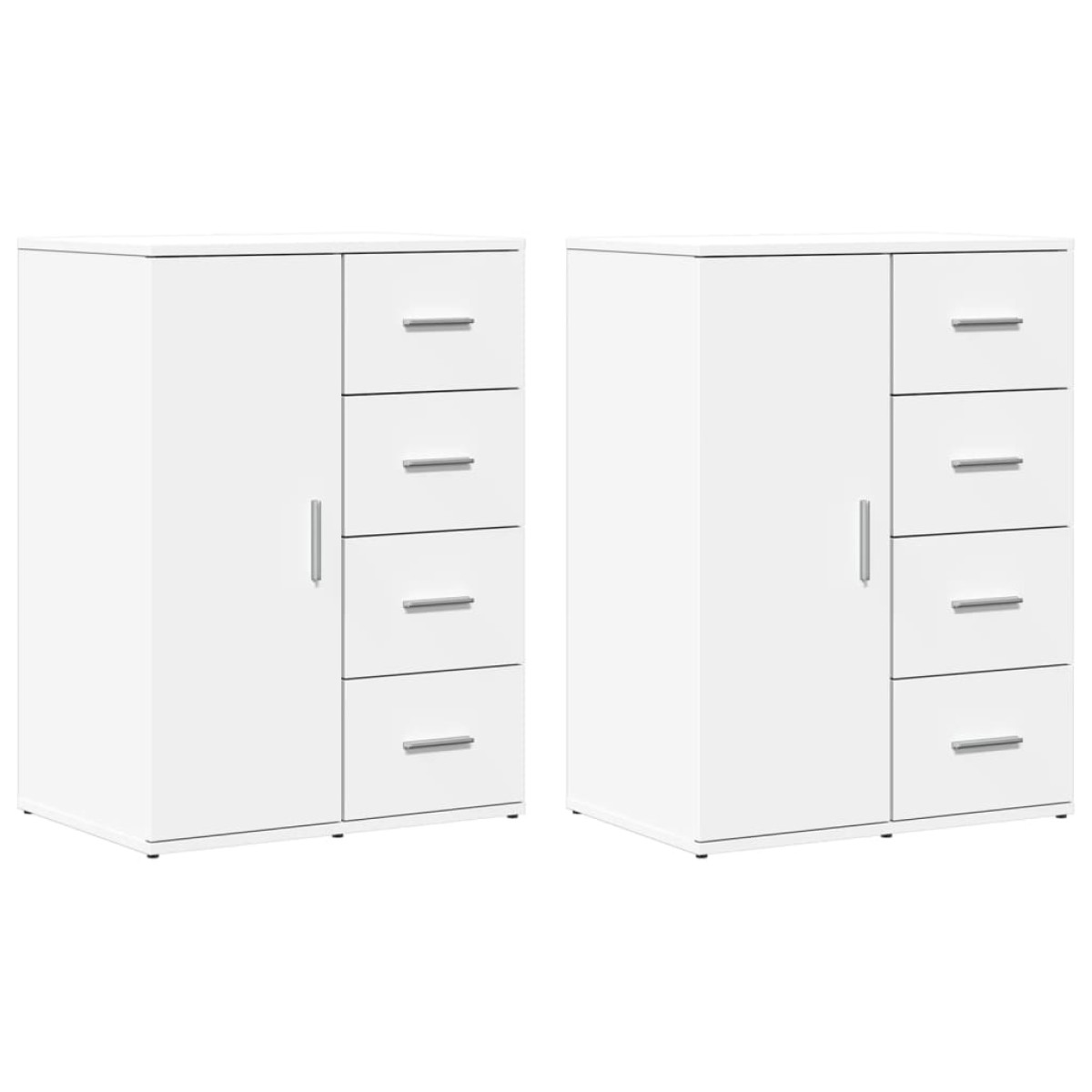 vidaXL Βοηθητικό Ντουλάπι 2τεμ. Λευκός 59 x 39 x 80 εκ. Επεξεργ. Ξύλο