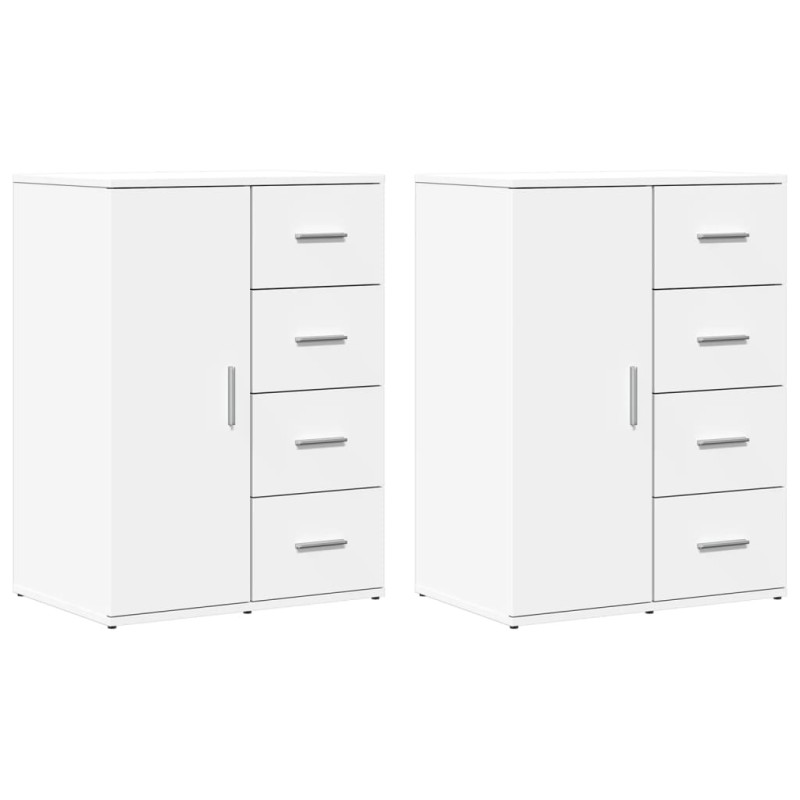 vidaXL Βοηθητικό Ντουλάπι 2τεμ. Λευκός 59 x 39 x 80 εκ. Επεξεργ. Ξύλο