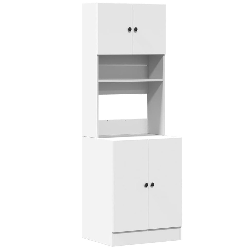 vidaXL Στήλη Κουζίνας Λευκή 60 x 50 x 180 εκ. από Επεξεργασμένο Ξύλο