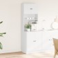 vidaXL Στήλη Κουζίνας Λευκή 60 x 50 x 180 εκ. από Επεξεργασμένο Ξύλο