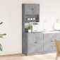 vidaXL Στήλη Κουζίνας Γκρι Σκυρ. 60x50x180 εκ. από Επεξεργασμένο Ξύλο