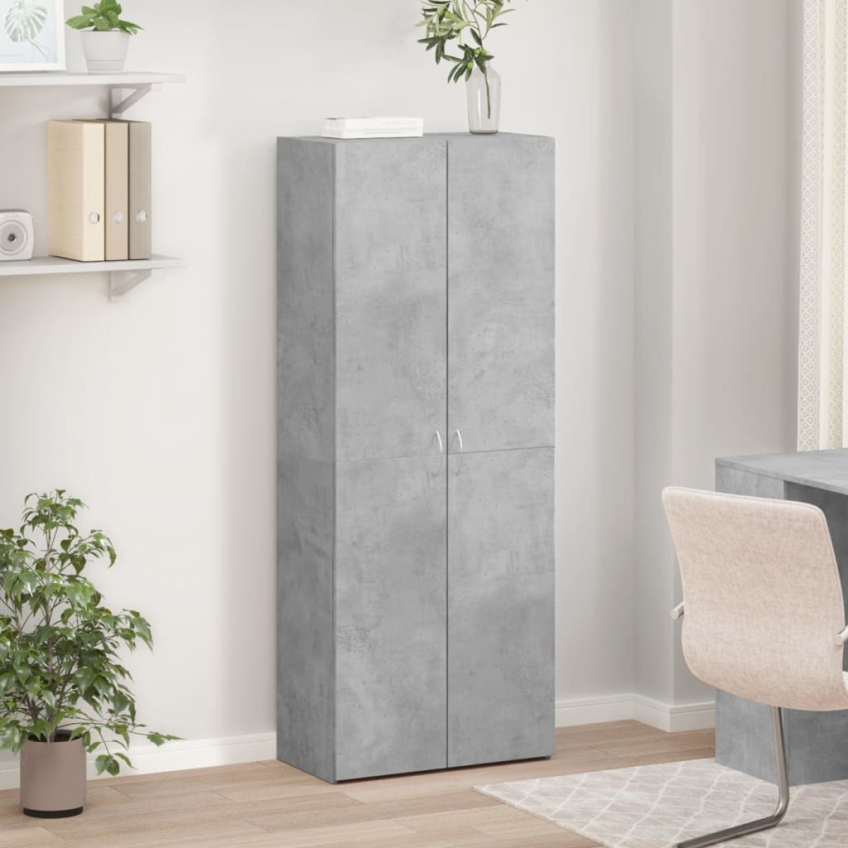 vidaXL Αρχειοθήκη Γκρι Σκυρ. 60x32x153 εκ. Επεξεργασμένο Ξύλο
