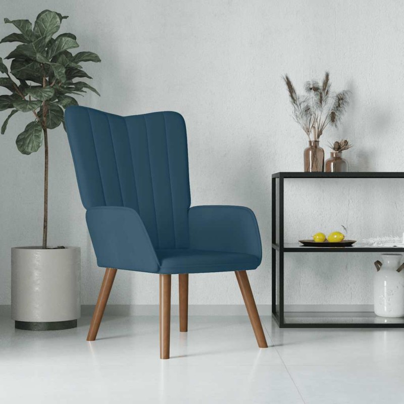 vidaXL Πολυθρόνα Relax Μπλε Βελούδινη