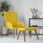 vidaXL Πολυθρόνα Relax Κίτρινη Μουσταρδί Βελούδινη με Σκαμπό