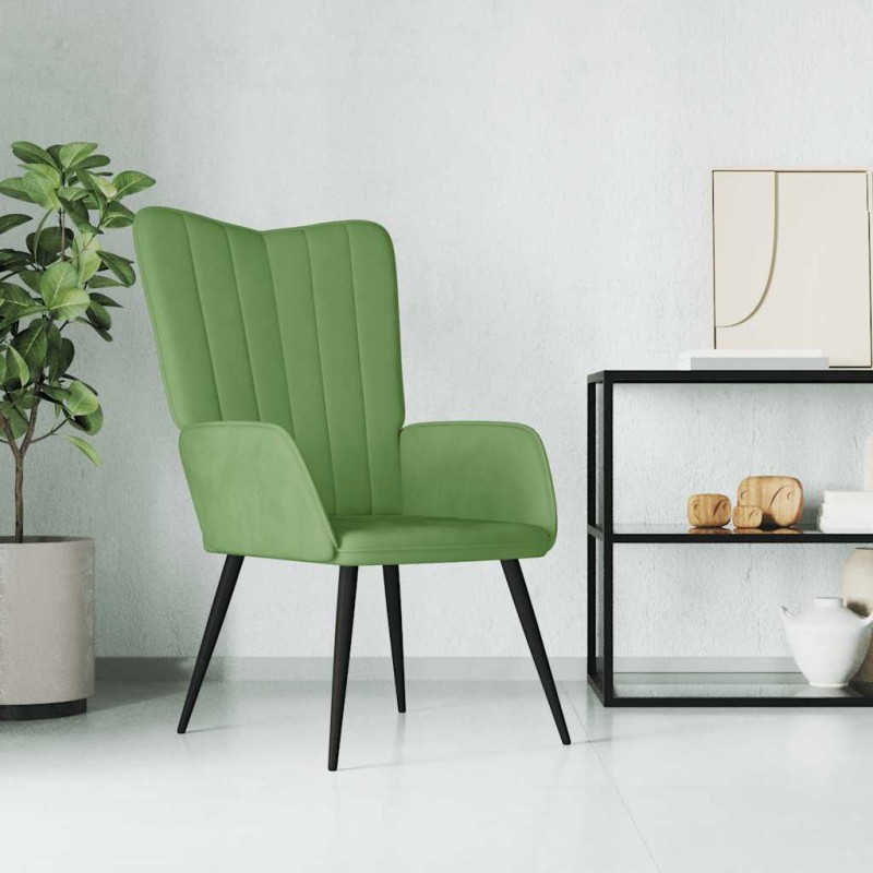 vidaXL Πολυθρόνα Relax Ανοιχτό Πράσινο Βελούδινη