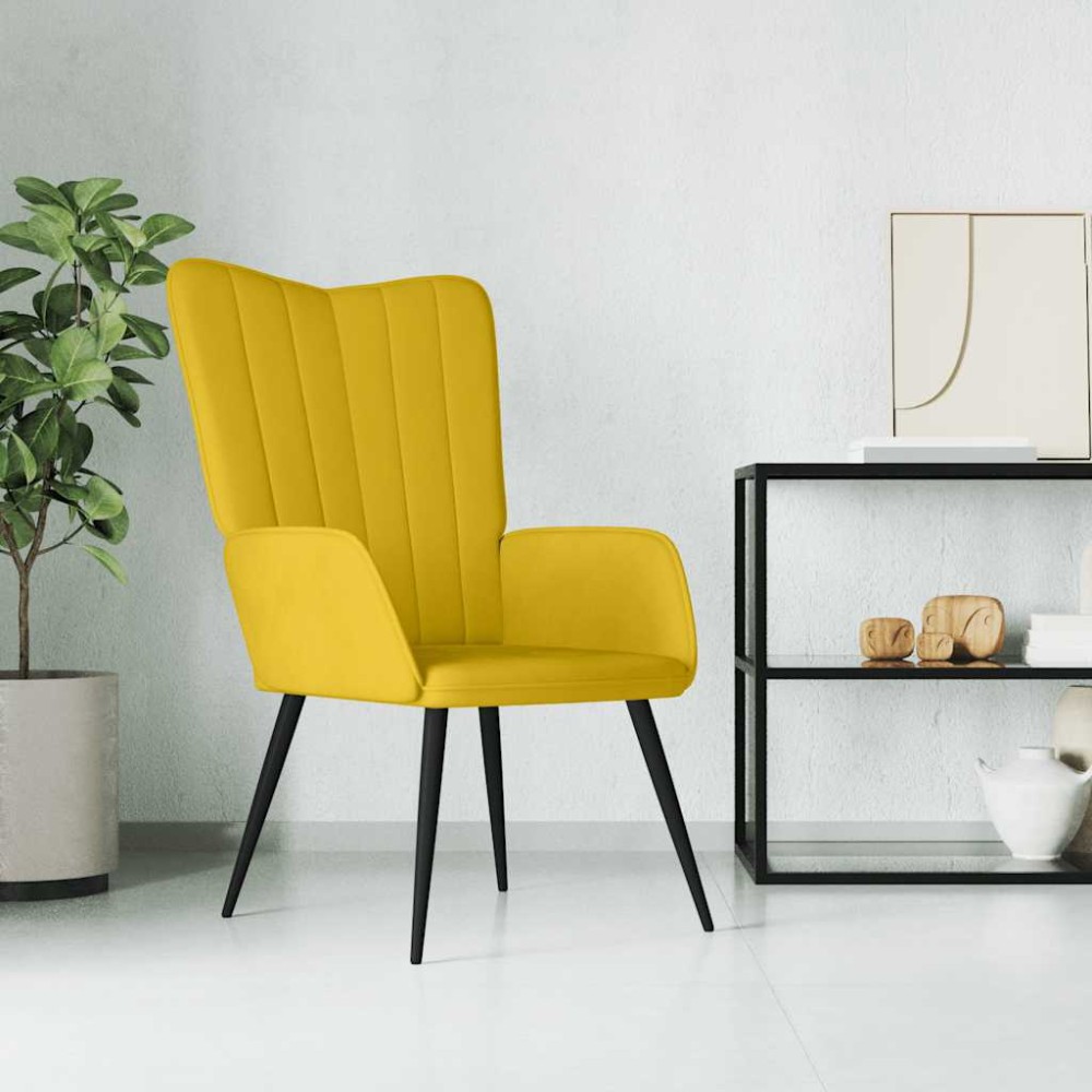 vidaXL Πολυθρόνα Relax Κίτρινο Μουσταρδί Βελούδινη