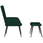 vidaXL Πολυθρόνα Relax Σκούρο Πράσινο Βελούδινη με Σκαμπό